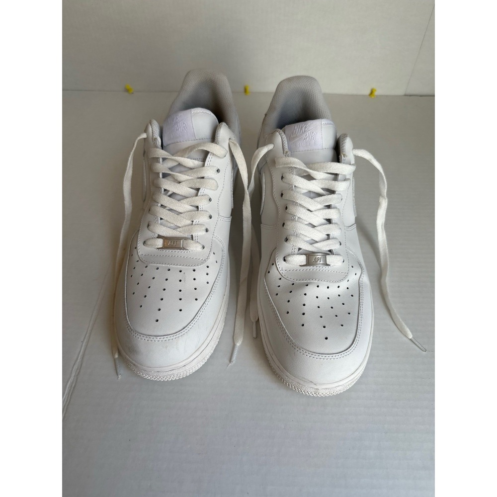 Nike Air Force 1 07 Low Triple White Mens Size 12.5 315122-111 Leather Sneakers